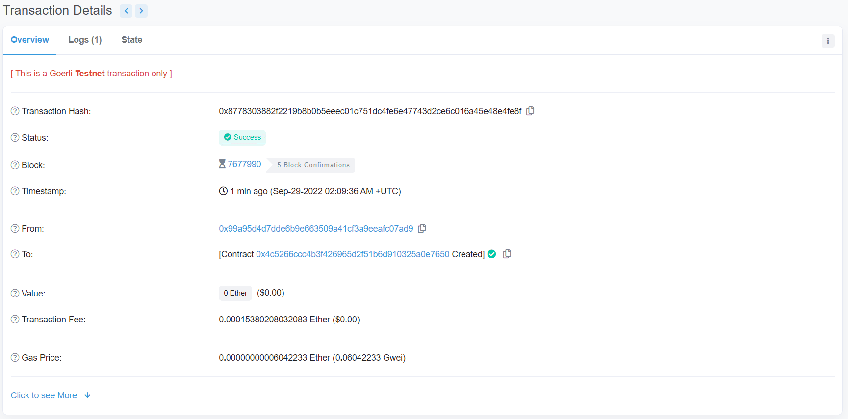 Etherscanにコントラクトアドレスを表示する
